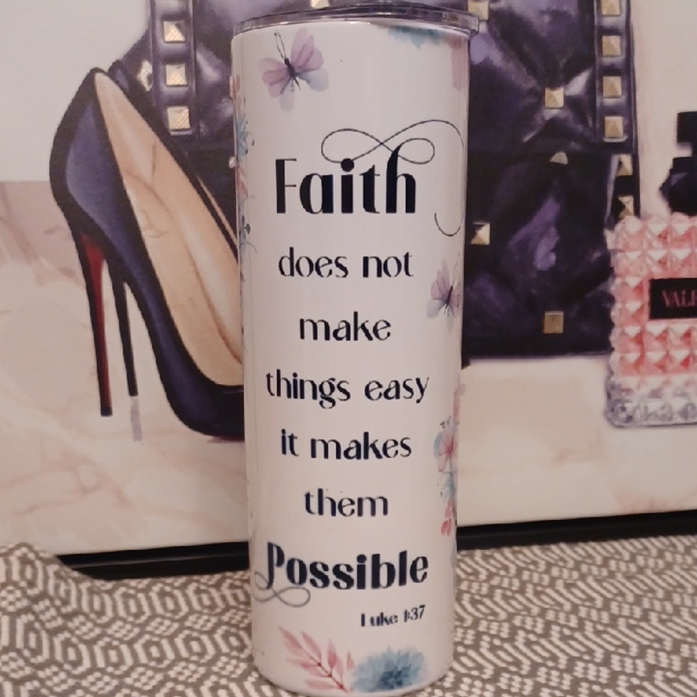 Inspirational Floral Tumbler